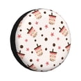 thumbnail image 1 of Fotbe Milk Tea Funda de Llanta de Repuesto con Estampado, Engrosada, Ajuste Universal para Jeep, Remolque, RV, SUV, Camión-15 inch, 1 of 6