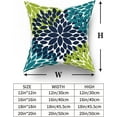 thumbnail image 5 of Green Navy Blue Teal Pillow Covers 18X18 in Dahlias Flowers Modern Farmhouse Rustic Decorative Couch Pillow Cases with Zipper Set of 2 Home Decor for Living Room Bedroom Bed Cushion Outdoor, 5 of 6