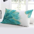 thumbnail image 5 of Turquoise Throw Pillow Cover 24 x 36 Inch Decorative Pillow Cover Modern Gold Solid Tie Dye Watercolor Floral Lumbar Pillowcase Seasonal Rectangle Cushion Case for Couch Sofa Bed Living Room, 5 of 7