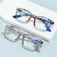 thumbnail image 6 of Men's And Women's 4 Pairs of Retro Square Reading Glasses Spring Hinge Presbyopia Glasses Classic Blue Light Blocking Plastic HD Readers +1.50, 6 of 6