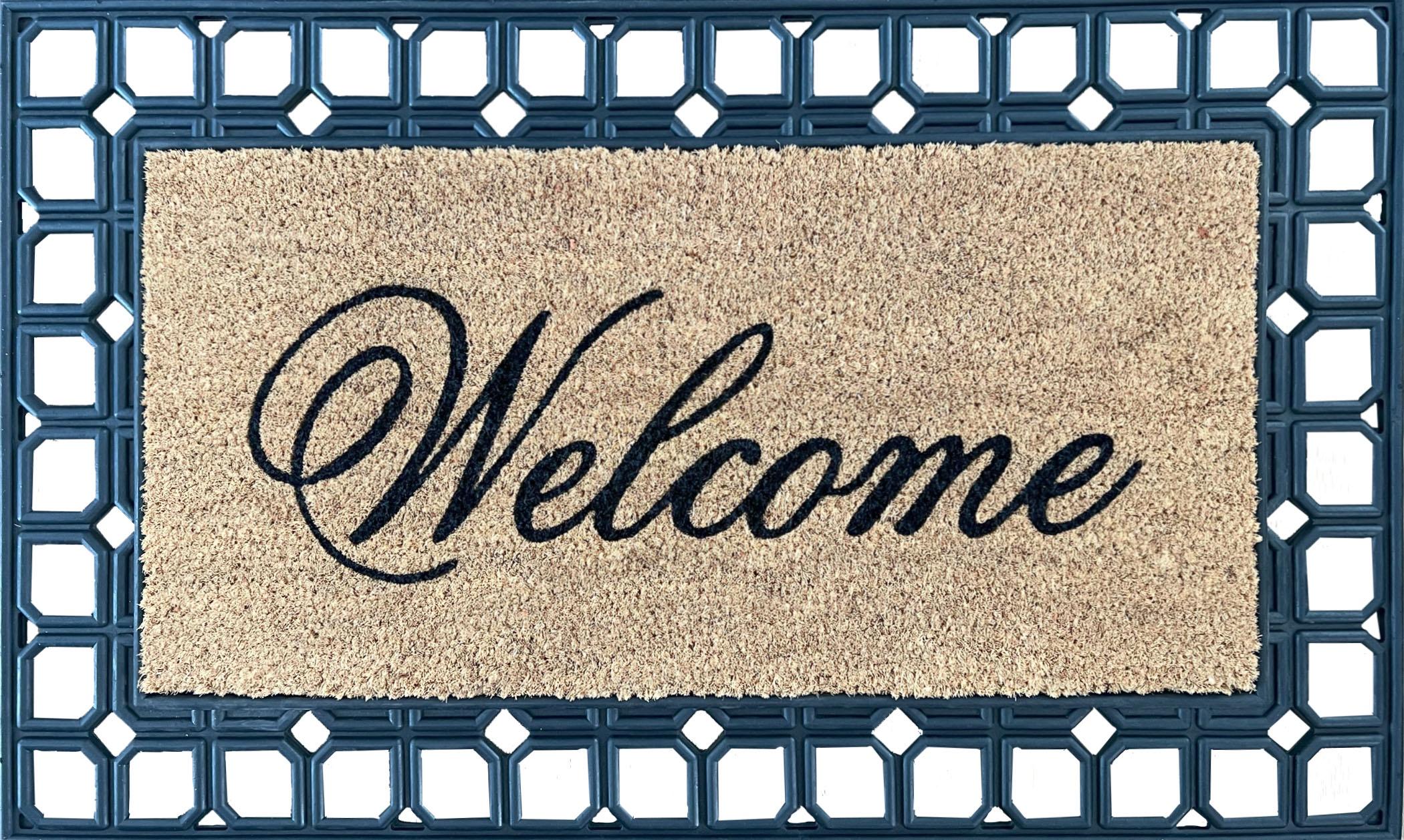 Mainstays Welcome Doormat With Rubber Frame