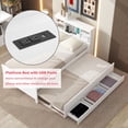 thumbnail image 2 of Bellemave Twin Size Captain Bed with Storage Bookcase Headboard and USB Charging Ports Storage Platform Bed with Trundle and Drawers Wooden Bed Frame for Teens, Adult (Twin, White), 2 of 10
