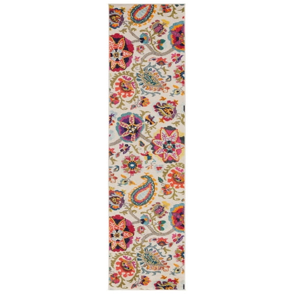 SAFAVIEH Monaco Damian Floral Runner Rug, Ivory/Multi, 2'2" x 10'