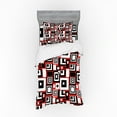 thumbnail image 2 of Abstract Duvet Cover Set, Minimalist Geometric Retro Rectangle Forms Nostalgia Art Print, Bedding Set with Shams and Fitted Sheet, 3 Sizes, by Ambesonne, 2 of 3