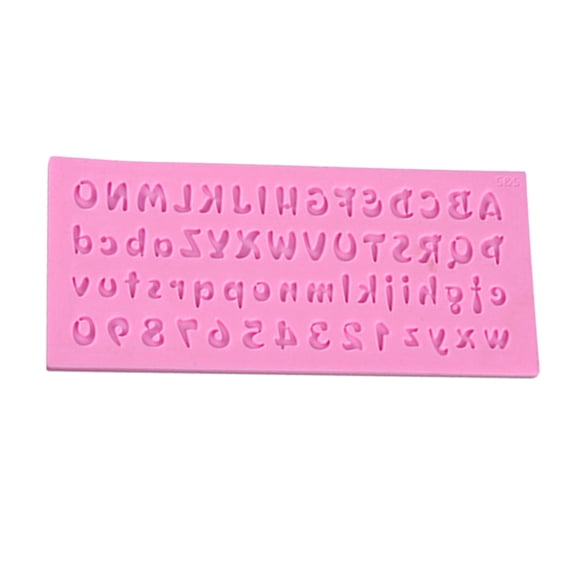 HONMEET Pink Silicone Letter Number Baking Mold for Fondant and Chocolate Non Stick Mold for Cake Decoration