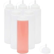 Juvale Condiment Squeeze Bottles for Sauces & Dressings - 29 Oz Clear Plastic 6-Pack - Leak-Proof Durable Dispenser Bottles for Liquids - Commercial Plastic Oil & Salad Dressing Dispenser