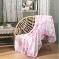 thumbnail image 3 of Preppy Throw Blanket Pink Smile Face Blanket Cute Flannel Soft Blanket Plush Fuzzy Pink Blanket Preppy Bedding Stuff for Dormitory Living Room 50" x 60"(Distort Smile Face), 3 of 6