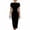 *Black, variant on ClodeEU Women's Boat Neck Short Sleeve Side Ruched Waist Midi Bodycon Pencil Dress,Elegant Office Wedding Guest Sheath Dress Beige,Women's Plus L