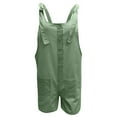 thumbnail image 6 of gakvbuo Jumpsuits For Women Summmer Dressy Wedding Women's Summer Button Cotton And Hemp Pocket Suspender Shorts Jumpsuit Strap Pants, 6 of 7