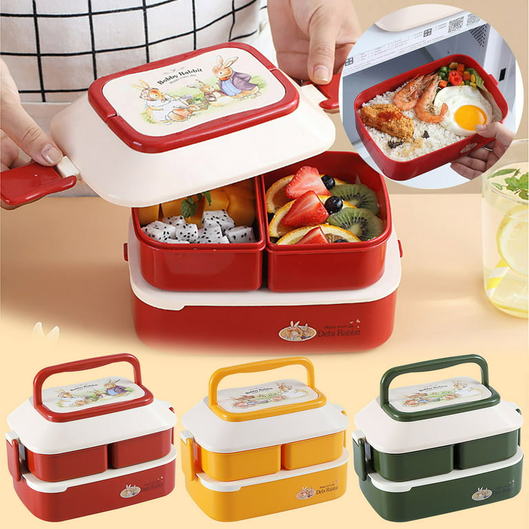 Bento Lunch Box and Snack Containers - 4 Compartments, Durable and Safe  Lunch Containers for Adults Kids with Transparent Lid, Microwave Safe, BPA