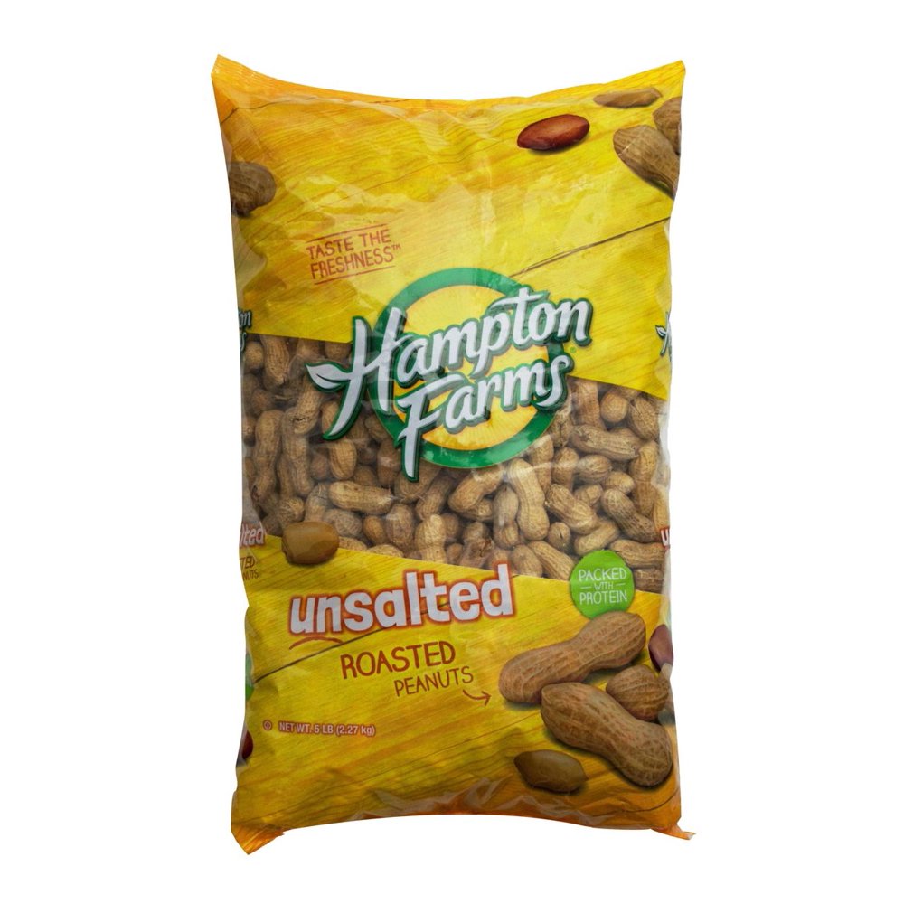 Product of Hampton Farms Unsalted Roasted InShell Peanuts 5 lbs
