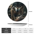 thumbnail image 2 of Zufioo Wolf With Basketball Print Bone China Decorative Plate, Ceramic Dinner Plate with Stand Ceramic Decoration Homewares-6in, 2 of 6