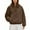 Brown, variant on HOWPAY Dog Pouch Hoodies for Women Pet Carrier Fuzzy Fleece Oversized Long Sleeve Sweatshirt with Kangaroo Pocket Animal Holder Warm Pullover Tops Beige L