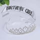 thumbnail image 5 of Conjunto de tiara de diamantes de imitación, tiara de satén suave, banda para la cabeza para cumpleaños, fiesta de bodas Plata, 5 of 8