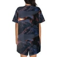 thumbnail image 6 of Susaid Fire Breathing Dragon Twilight Print Women's Pajama Set, Button-Up Sleepwear with Elastic Waist Shorts, Perfect for Lounging, Yoga, Beach, and Casual Wear-Medium, 6 of 7