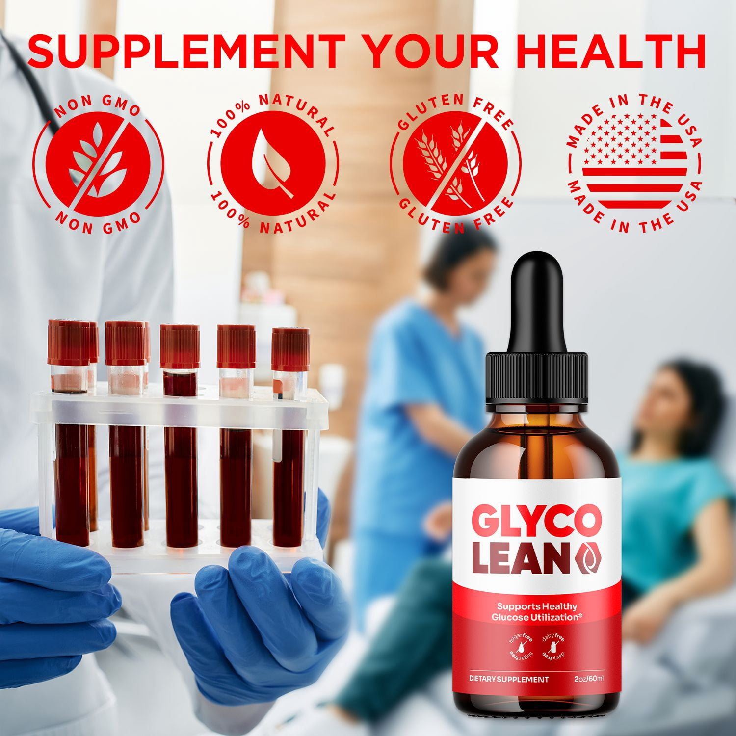 Glyco Lean Advanced Formula Drops Natural Support Supplement GlycoLean 150 Servings