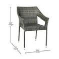 thumbnail image 5 of Emma + Oliver Set of Two All-Weather Indoor/Outdoor Stacking Patio Dining Chairs with Steel Frame and Weather Resistant PE Rattan in Gray, 5 of 11
