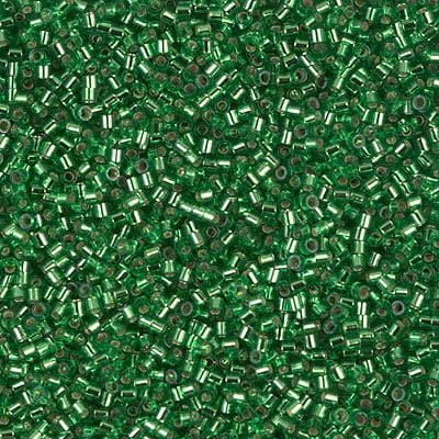 Miyuki Delica Seed Beads DBS0046/DBS046 DBS46 15/0 Transparent Silver Lined Green 5 Grams