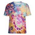 thumbnail image 5 of Color Texture Women's T-Shirt Short Sleeve T Shirts Tops Tee Ladies Loose T, 5 of 7