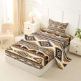 thumbnail image 2 of Homewish Aztec Geometric Rhombus Twin Sheets,Vintage Brown Boho Bedding,3 Pieces,1 Fitted Sheet and 1 Pillowcase, 2 of 6