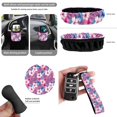 thumbnail image 6 of KUIFORTI Tropical Flowers Car Seat Cover Set Easy Installation Set 15 Pcs Car Accessories Full Set for Women Men Rear View Mirror Cover Non Slip Elastic Fabrics Fit Car SUV Auto, 6 of 7