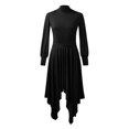 thumbnail image 4 of Sngxgn Womens Dress Long Lantern Sleeve Square Neck Tie Backless Dress Ruffle Elastic Waist A-Line Mini Dress(Black,S), 4 of 4