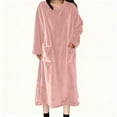 thumbnail image 3 of Bovxnpu Nightgown for Women, Women's Robe Bathrobe Long Keep Warm Long Sleeve Pajamas With Pockets Sleepwear Loungewear, 3 of 9