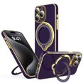 thumbnail image 4 of Innens Case with Built-in Lens Protector for iPhone15/15 Plus/15 Pro/15 Pro Max Magnetic Plating Cover, Purple, 4 of 15