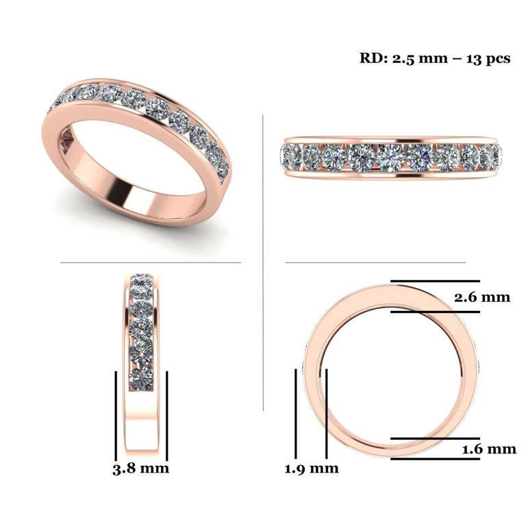 Anniversary Band Ring Channel Set w/ Pure Brilliance CZ 0.75ctw - Reg Shank  - 10K Rose Gold - Size 5.5