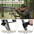 thumbnail image 5 of Topcobe 360° Swivel Portable Hunting Chair with Adjustable Legs and Armrests, Outdoor Furniture-Black, 5 of 7
