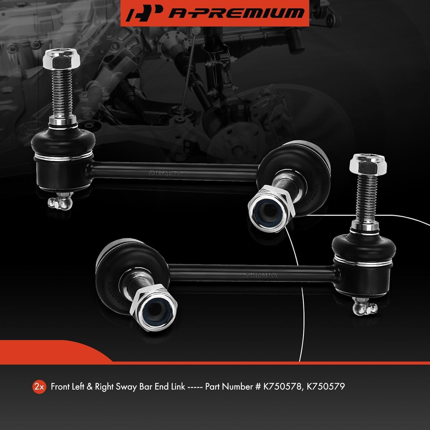 A-Premium 2x Front Sway Bar Links Stabilizer Bar Links, Compatible with Dodge Durango 2011-2015 & Jeep Grand Cherokee 2011-2015, Replace # K750579, K750578