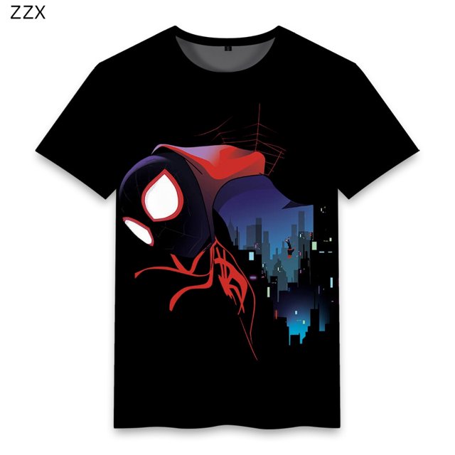 Camiseta informal de manga corta para niños, ropa de marca de Marvel Comics, hombre araña circundante, Verano