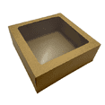 thumbnail image 1 of Caja Chica Para Pastel SimplePack Kraft 22x22x9.6 Cms Con Ventana, 1 of 3