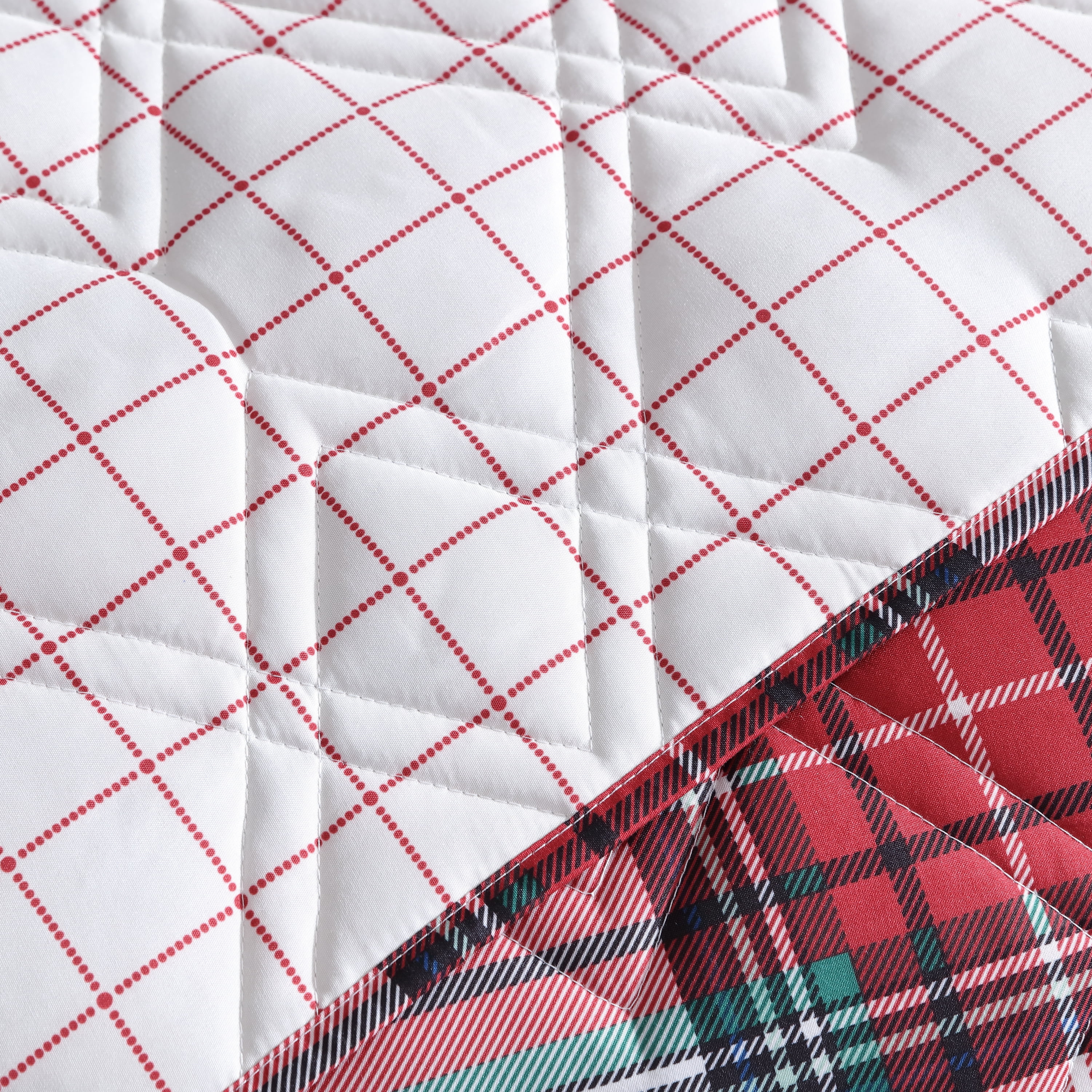 Mainstays 3-Piece Adult Quilt Set, Red Tartain Plaid, King
