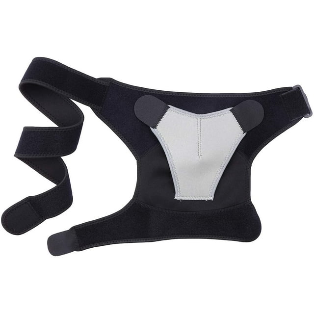 Adjustable Shoulder Brace for Men and Women Rotator Cuff Support Brace Shoulder Compression Sleeve with Pressure Pad for Shoulder Pain Relief for AC Joint Dislocations Left Grey