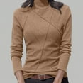 thumbnail image 2 of QHFBli Women's Thermal Mock Turtleneck Shirts Texture Fleece Long Sleeve Base Layer Warm Tops for Cold Weather Workout, 2 of 5