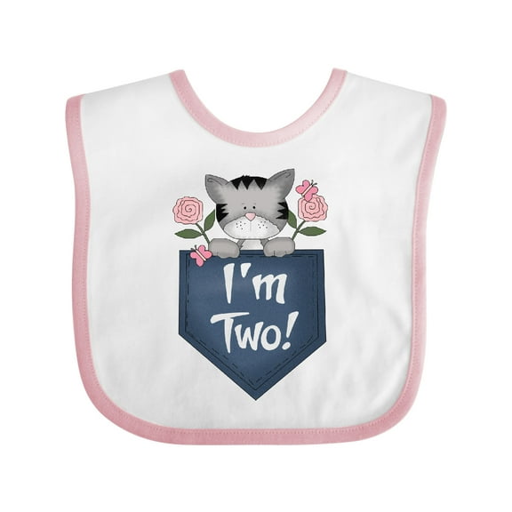 Inktastic I'm Two Years Old Kitty Cat 2nd Birthday Girls Baby Bib
