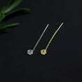 thumbnail image 3 of GKNET Minimalist Short Tassel Piercing Earrings for Women Simple Flower Dangling E WY4-Silver-, 3 of 9