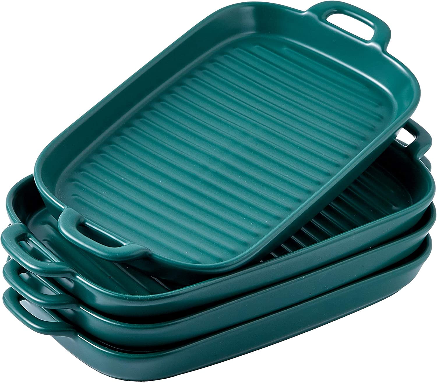 Bruntmor 8 Inch Ceramic Set Of 4 Oven to Table Bakeware Matte Round