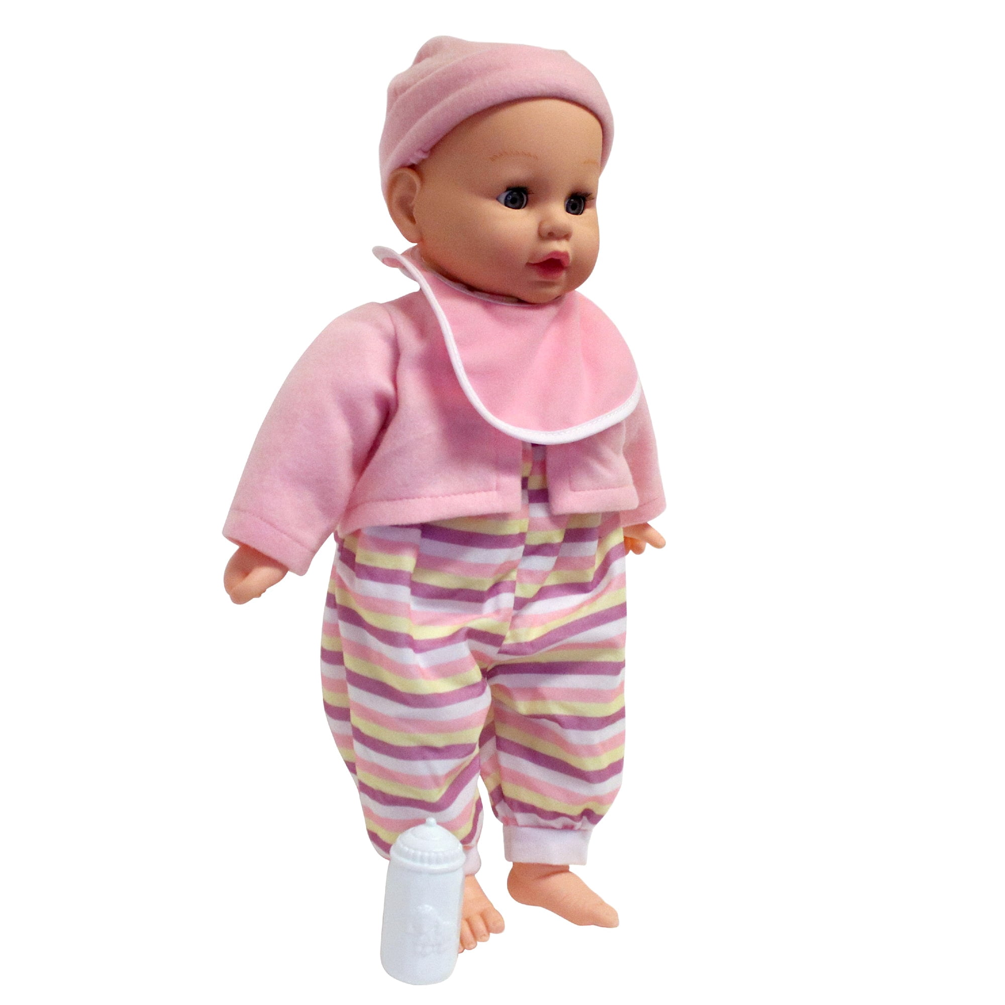 Baby's First: So Big - Striped Pajamas with Matching Baby Cap - 19" Baby Doll, 3pc Toy Care Accessories, Sleepy Time Eyes, Soft & Cuddly, Toddlers-Kids 2 years & UP