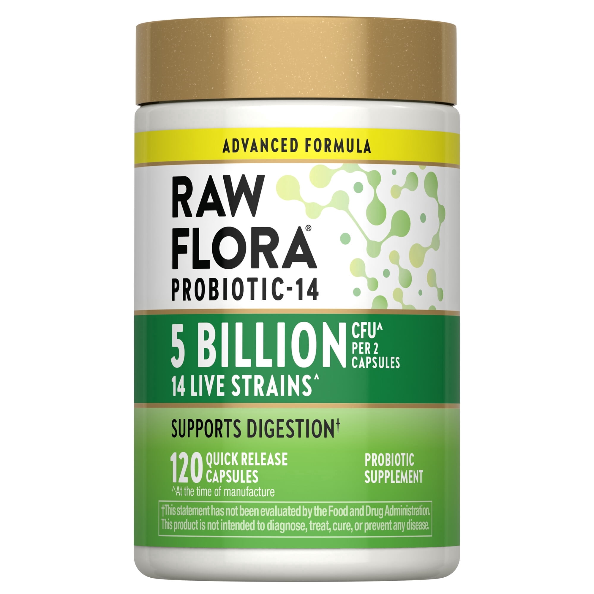 Probiotics for Women and Men | 120 Capsules | Supports Digestion | 5 Billion CFU | by Raw Flora