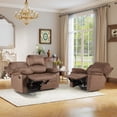 thumbnail image 2 of Bonzy Home Manual Reclining Couch Set — Recliner & Loveseat, Sofa Set for Living Room & Office, Brown, 2 of 7