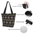 thumbnail image 6 of Haiem Mardi Gras Fleur de Lis Pattern Shoulder Bag - Durable and Spacious Tote Bag,Versatile Shopping Bag, 6 of 9