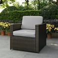 thumbnail image 2 of Crosley Palm Harbor Wicker Patio Arm Chair in Brown and Gray, 2 of 8