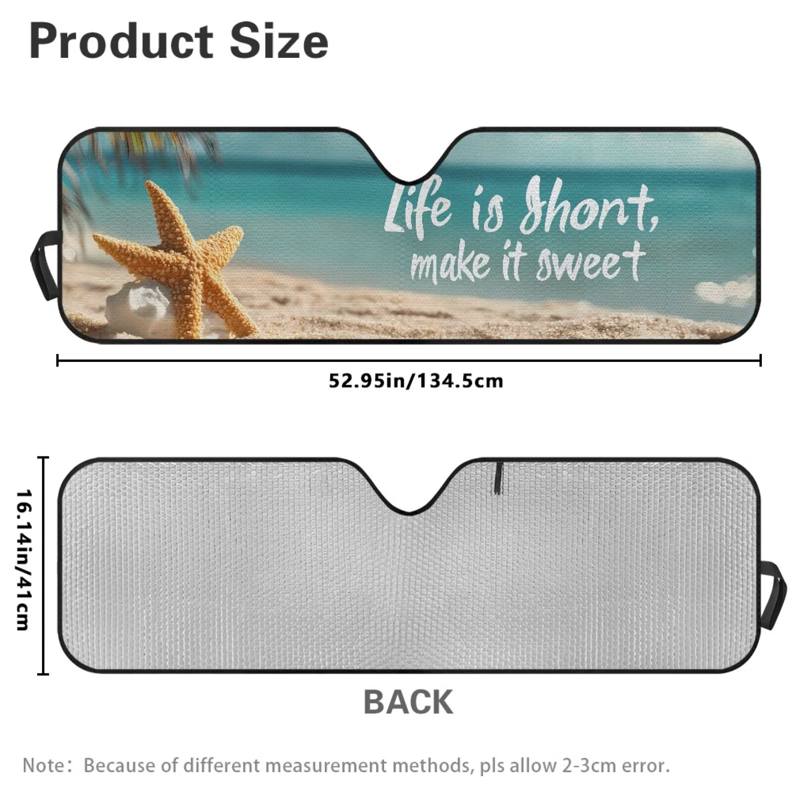 Uorisanigo Windshield Sun Shade Compatible with Jeep Wrangler TJ JK JL &Gladiator JT 2/4 Door Accessories Beach Starfish Windshield Cover Sunshade Sun Blocker Protection Cover