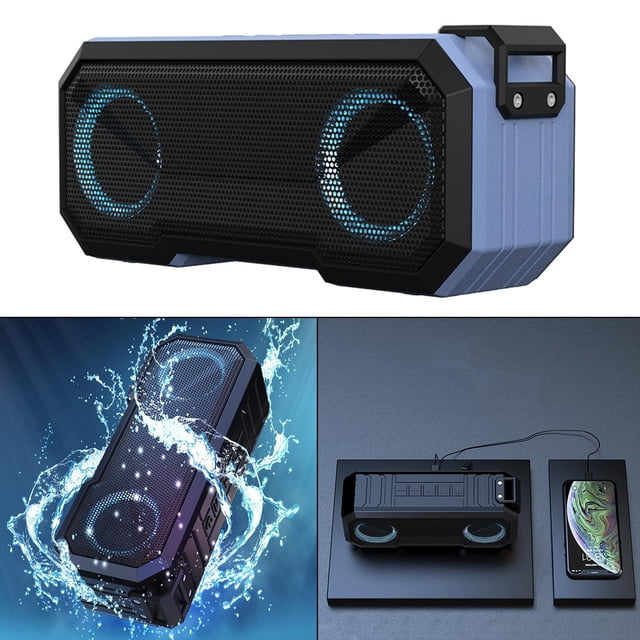 Altavoces portátiles perfecl IPX7 a prueba de agua inalámbrico para exteriores fiestas barbacoas hogar tarjeta AUX U Azul