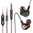 thumbnail image 1 of F6 Dual Dynamic Driver Earbuds Balanced Sound for Music,with Mic and in-line Control-Black, 1 of 4