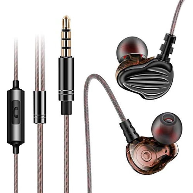 F6 Dual Dynamic Driver Earbuds Balanced Sound for Music,with Mic and in-line Control-Black
