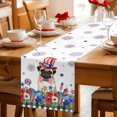 thumbnail image 5 of 4th of July Table Runner 72 Inches, Independence Day Patriotic Flowers Dogs Bed Runner Dresser Scarves Tabletop for Indoor Outdoor Parties/Ceremony/Banquet, 14" x 72", 5 of 9