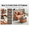 thumbnail image 6 of litvz Oval Ottoman Coffee Table with Storage, Modern Chenille Fabric Small Foot Rest for Chair, 3-in-1 Multi-Functional Storage Ottoman with Tray Lid for Living Room, 6 of 9